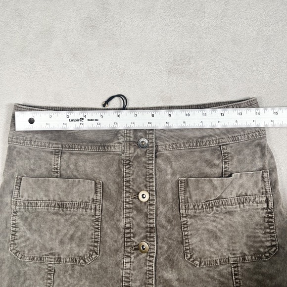 Prana Organic Cotton Corduroy Skirt Women 6 Button Up Front-EUC - Picture 6 of 7